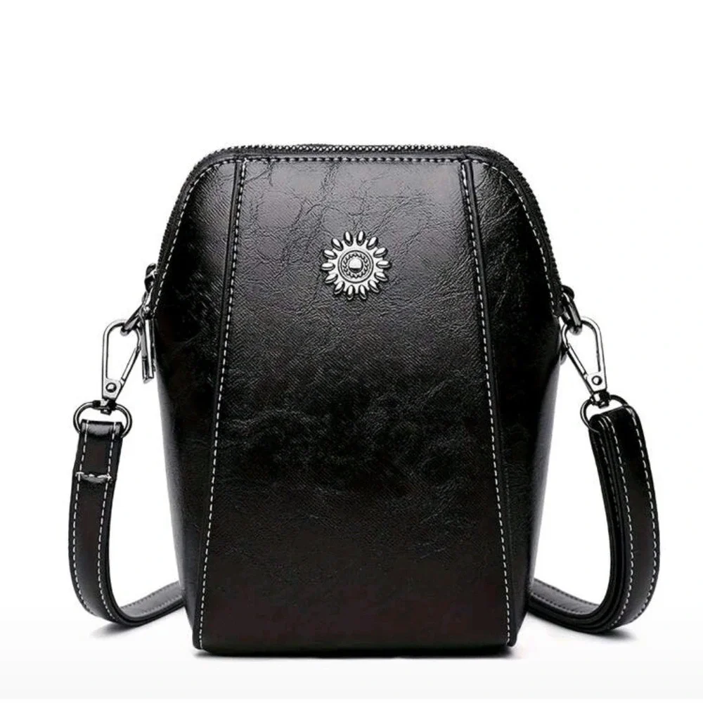 Crossbody Bag Small Shoulder Purse‎ Travel Handbag with Zipper Black